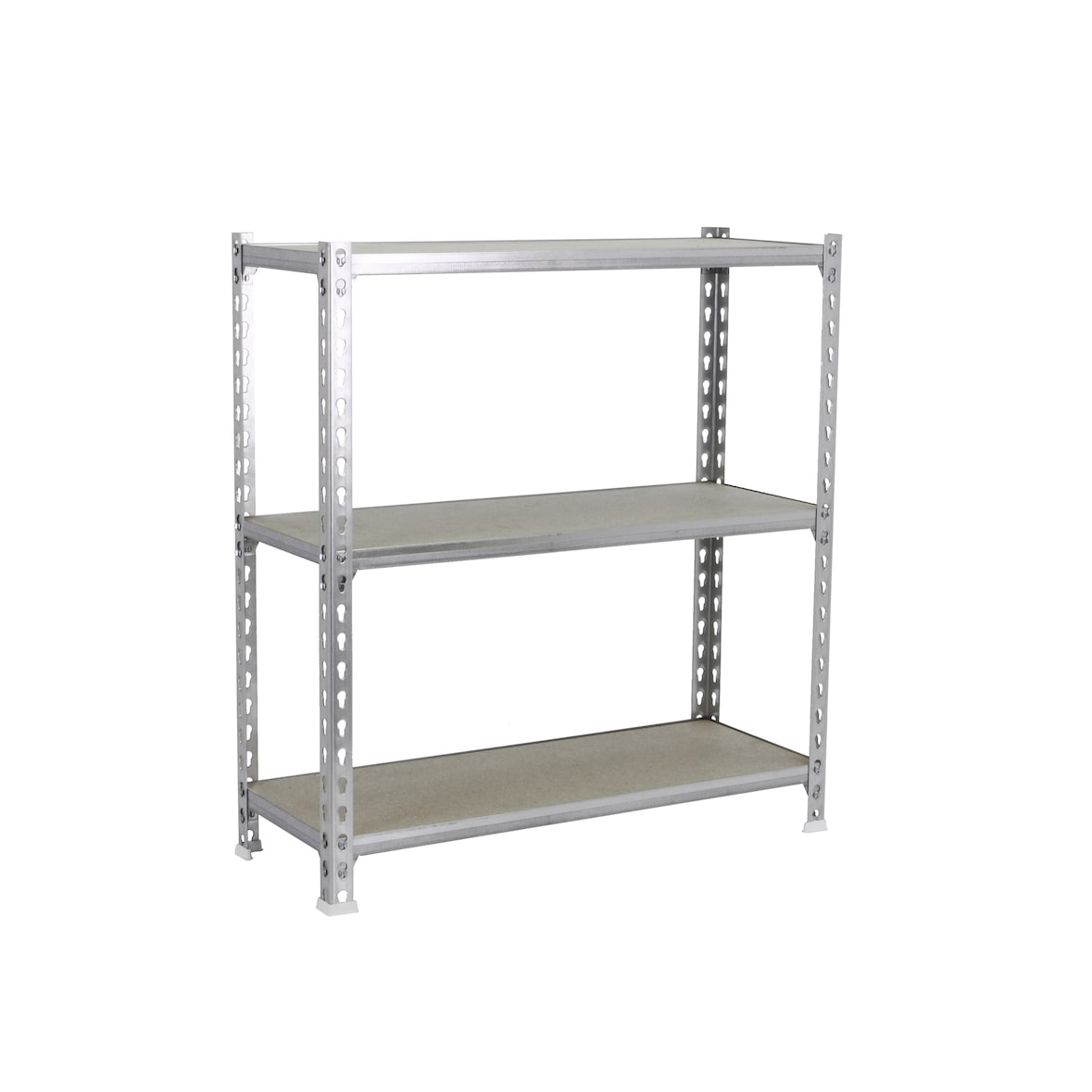 SimonRack Estante de metal 900x1200x500 mm, 3 níveis, prateleiras de madeira, capacidade 200 kg por nível, Galvanizado - Maderclick