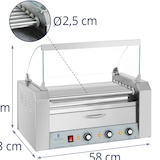 thumbnail of Royal Catering Asador de salchichas - 7 rodillos - cajón calentador - acero inoxidable
