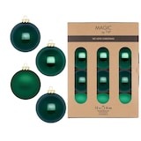 thumbnail of 12 Weihnachtskugeln Glas 8cm matt & glänzend Christbaumkugeln Weihnachtsbaumkugeln Weihnachten Christbaumschmuck Weihnachtsbaumschmuck Dunkelgrün