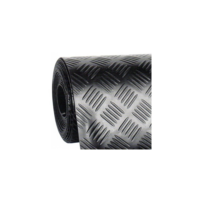 Pavimento Goma CHECKER  3MM Negro ROLLO 15 x 1,40mt