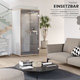 thumbnail of bümö quietlyCast Telefonbox in Weiß-Asteiche mit Schalldämmung, Beleuchtung & Stromanschlüssen, Telefonkabine als Raum-in-Raum System, Telefonzelle