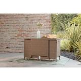 thumbnail of Conjunto de jardín con mesa de vidrio templado y 2 sillas encajables de ratán sintético con cojines desenfundables, diseño compacto – GARDA XL