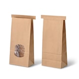 thumbnail of greenbox - Blockbeutel m. Fenster M, 11,5 x 7 x 24,5 cm, PP-Folie, braun, Clipband, Kraftpapier, 400 St.