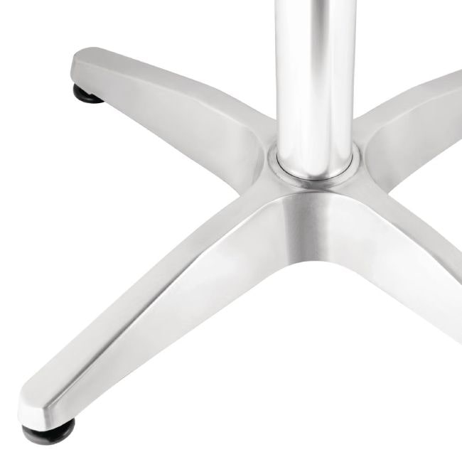 Mesa cuadrada Bolero de madera de fresno con 1 pata de aluminio 700x700x720mm