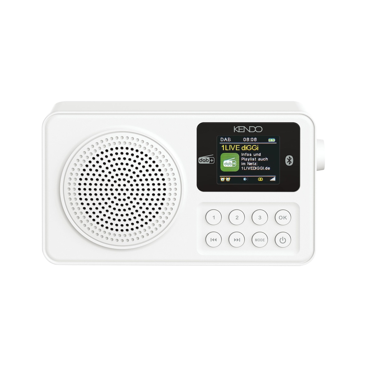KENDO 24EX DAB+ Radio (weiß), Bluetooth 5.3, Akku 10h