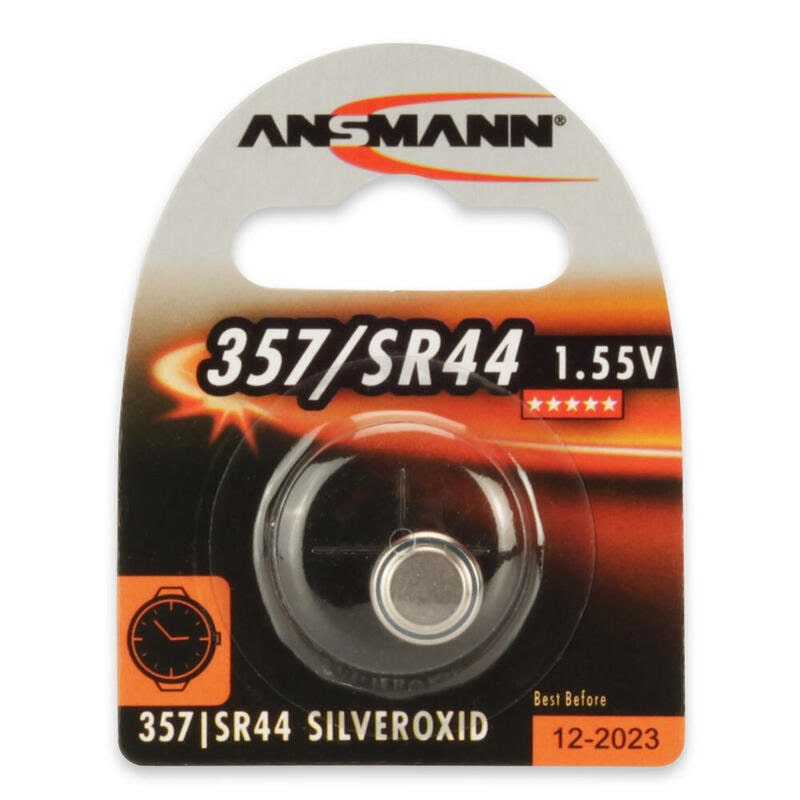 Ansmann Silberoxid-Knopfzellenbatterie, 1,55 V, 357/Sr44 (1516-0011), einteiliger Blister