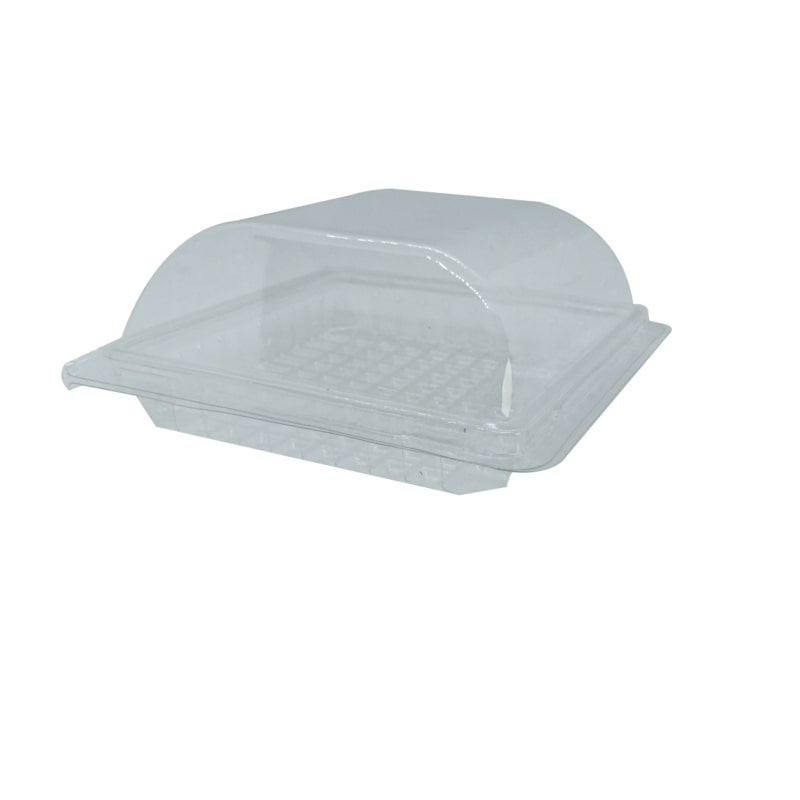 FHC - 300Pcs - Boite plastique transparente avec couvercle charnière  150x140x57mm