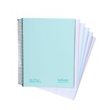 thumbnail of Caderno A4+ capa extra rígida 120H 80G pautado microperfurado 5 faixas cor Navigator Mint soft