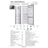thumbnail of INFINITON Frigorifico Combi FGC-322TC85XCA, 322 l, 185 cm, Total No Frost, Inverter, Display LED, C, Inox