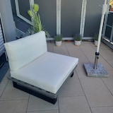 thumbnail of Sillón HWC-H54, sillón de jardín, madera de acacia hilada con certificado MVG aluminio ~ marrón, tapizado gris oscuro