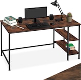 thumbnail of tectake Bureau informatique DONEGAL 140x60x76,5cm - Bois foncé industriel, rustique -404227