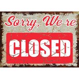 thumbnail of Sorry we are closed Deko Schild A6 Rückseite selbstklebend