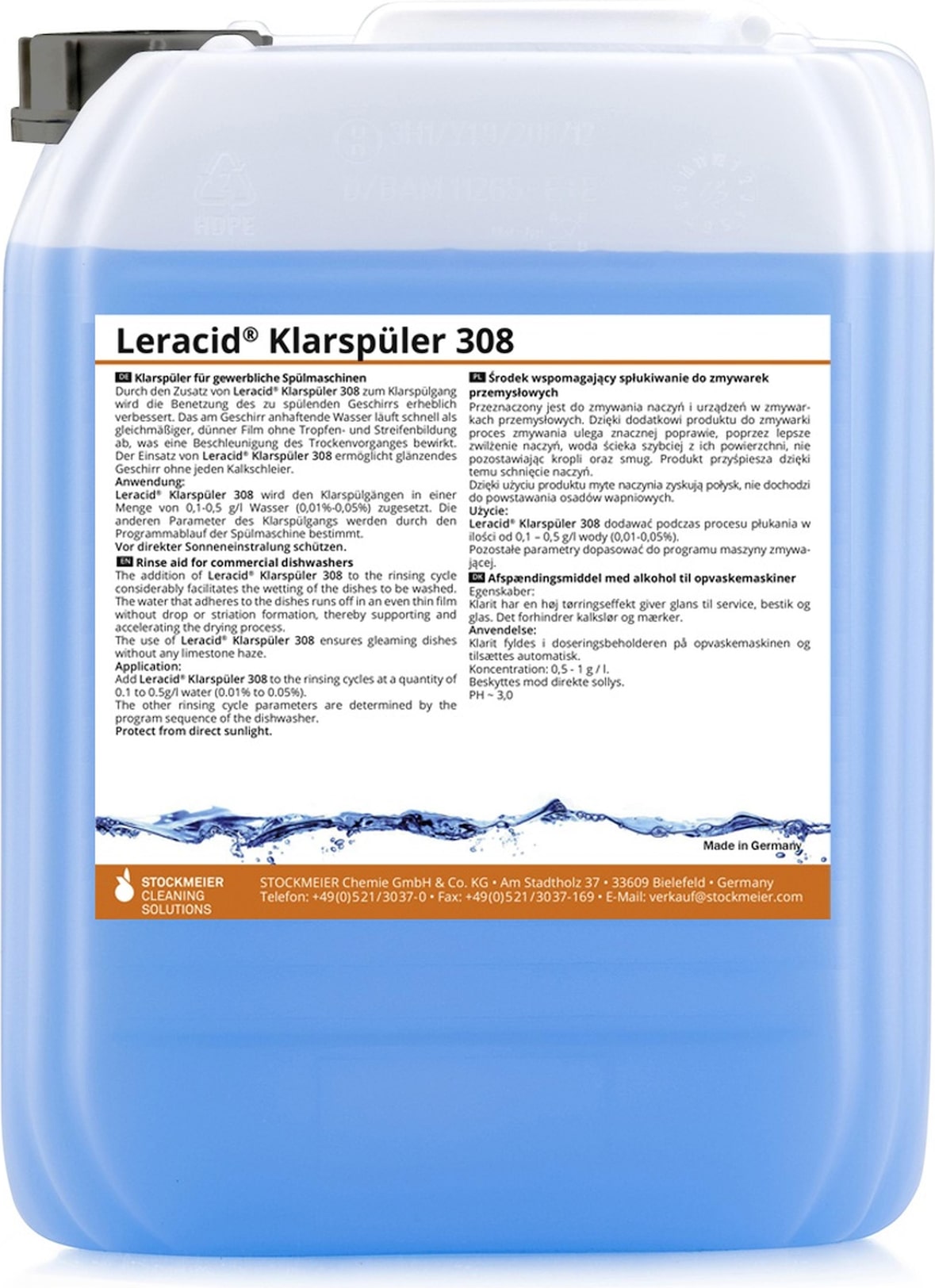 Lerapur Klarspüler N - 10 l - für gewerbliche Spülmaschinen