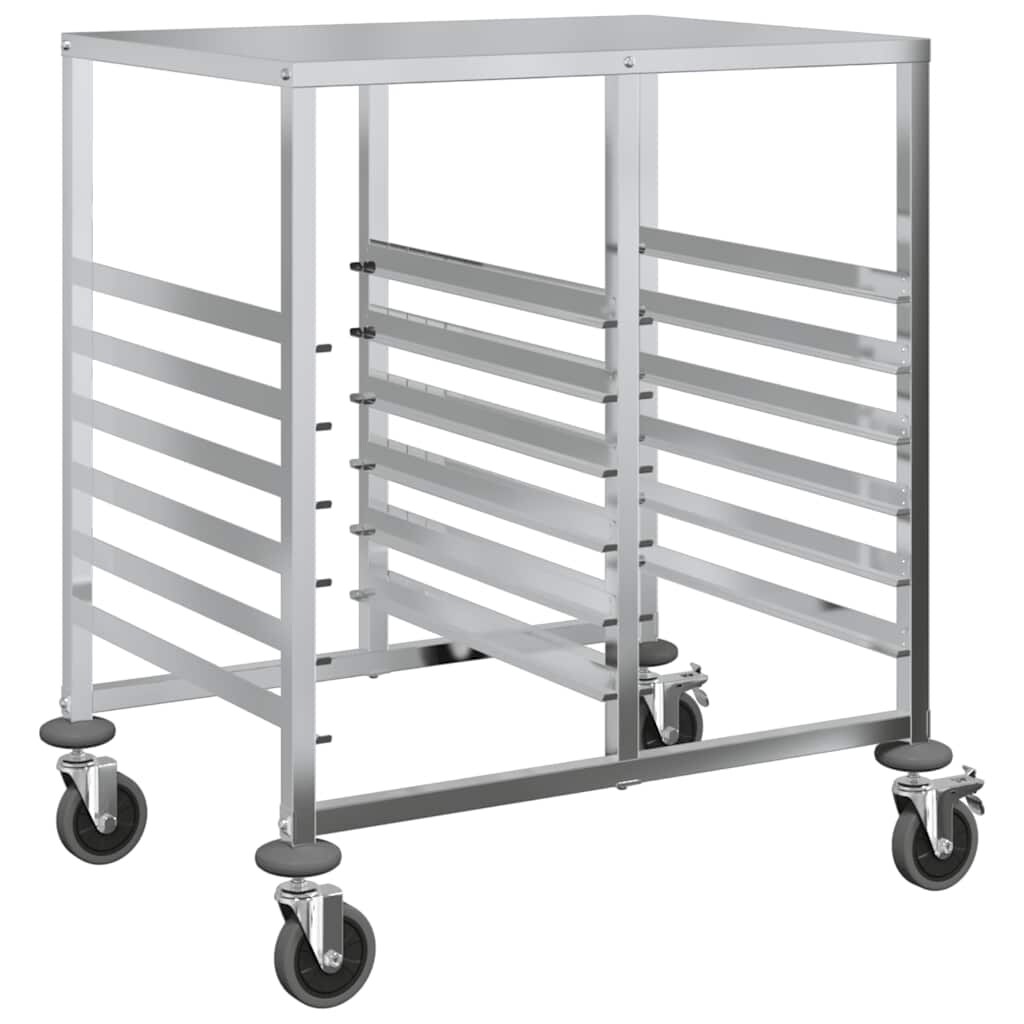 vidaXL Dienbladenwagen met 12 GN-bakken 75x55x87 cm roestvrij staal