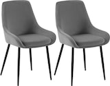 thumbnail of Décoshop26 -Set aus 2 eleganten bequemen Esszimmerstühlen im modernen Design bezogen mit dunkelgrauem Samt und mit schwarzem 10_0007655
