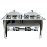 thumbnail of Edelstahl Speisenwärmer Runder Sossen Warmhaltebehälter Chafing Dish 2x 4,5 Liter