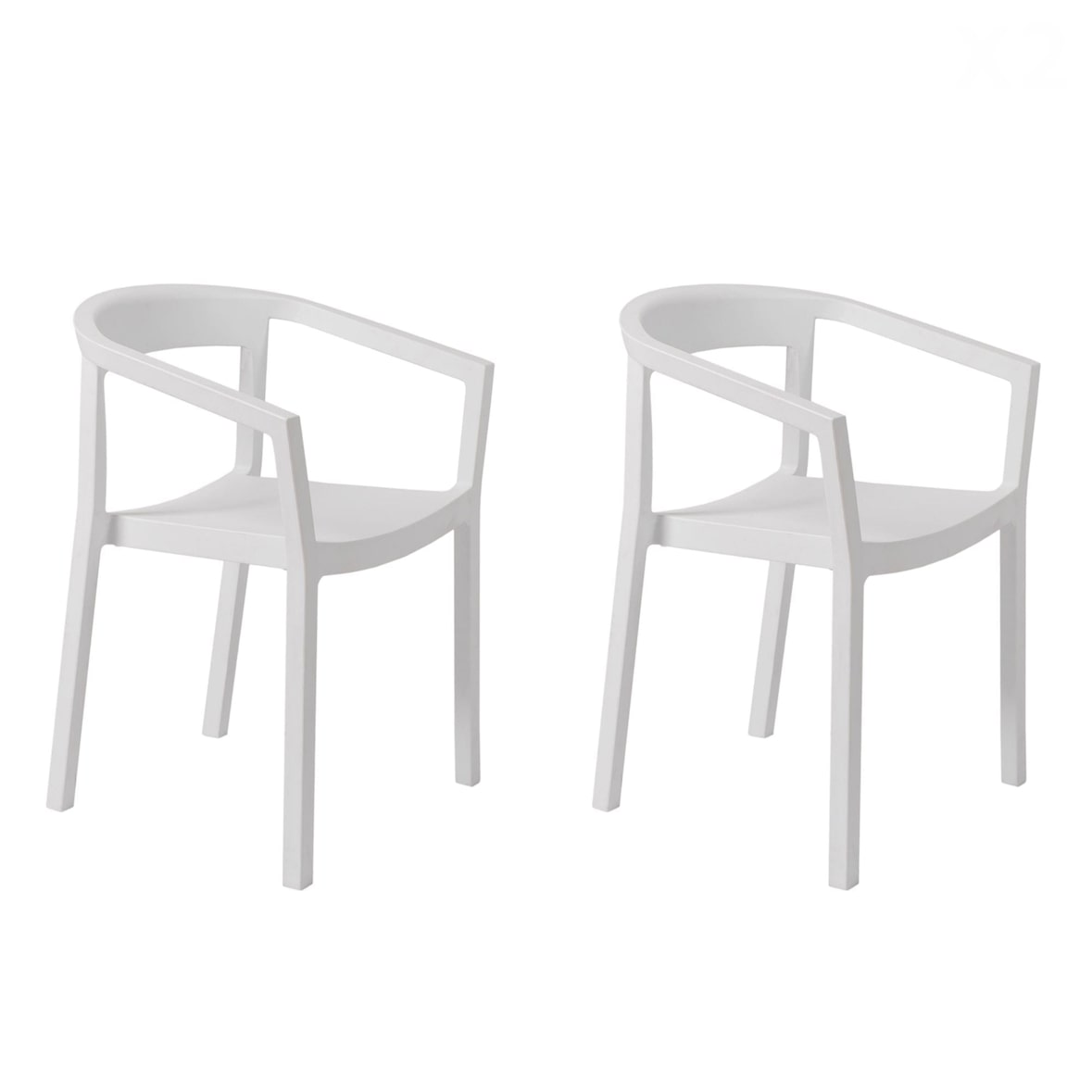 Resol PEACH Poltrona Interior, Exterior Set 2 Branco