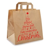 thumbnail of VEPATIM 50 Papiertragetaschen aus Kraftpapier 260+170x250mm Motiv Christmas rot braun 80 gr.