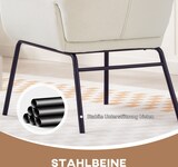 thumbnail of Polstersessel Ohrenbackenstil 104x75x70 cm Cremeweiß mit hoher Rückenlehne 11 cm Sitzpolster Stahlbeine robust für Wohnzimmer Schlafzimmer