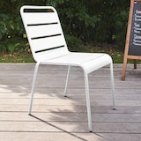 thumbnail of Chaise de terrasse en métal blanc - Oviala