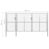 thumbnail of vidaXL Stalen tuinpoort : kleur - zilver, afmeting - 400 x 150 cm