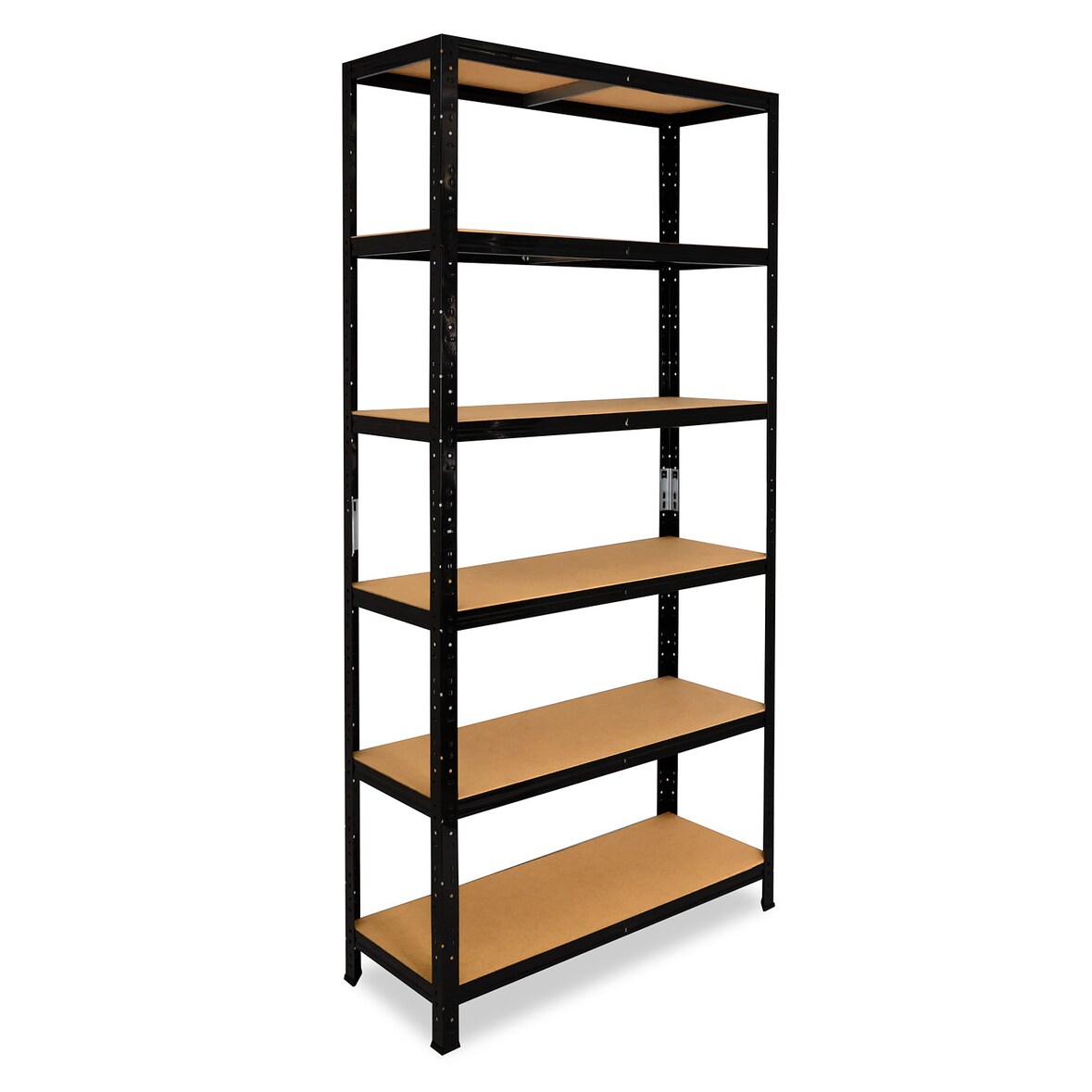 shelfplaza BLACK 200x120x30 cm Schwerlastregal in schwarz mit 6 Böden und 145 kg Traglast pro Boden