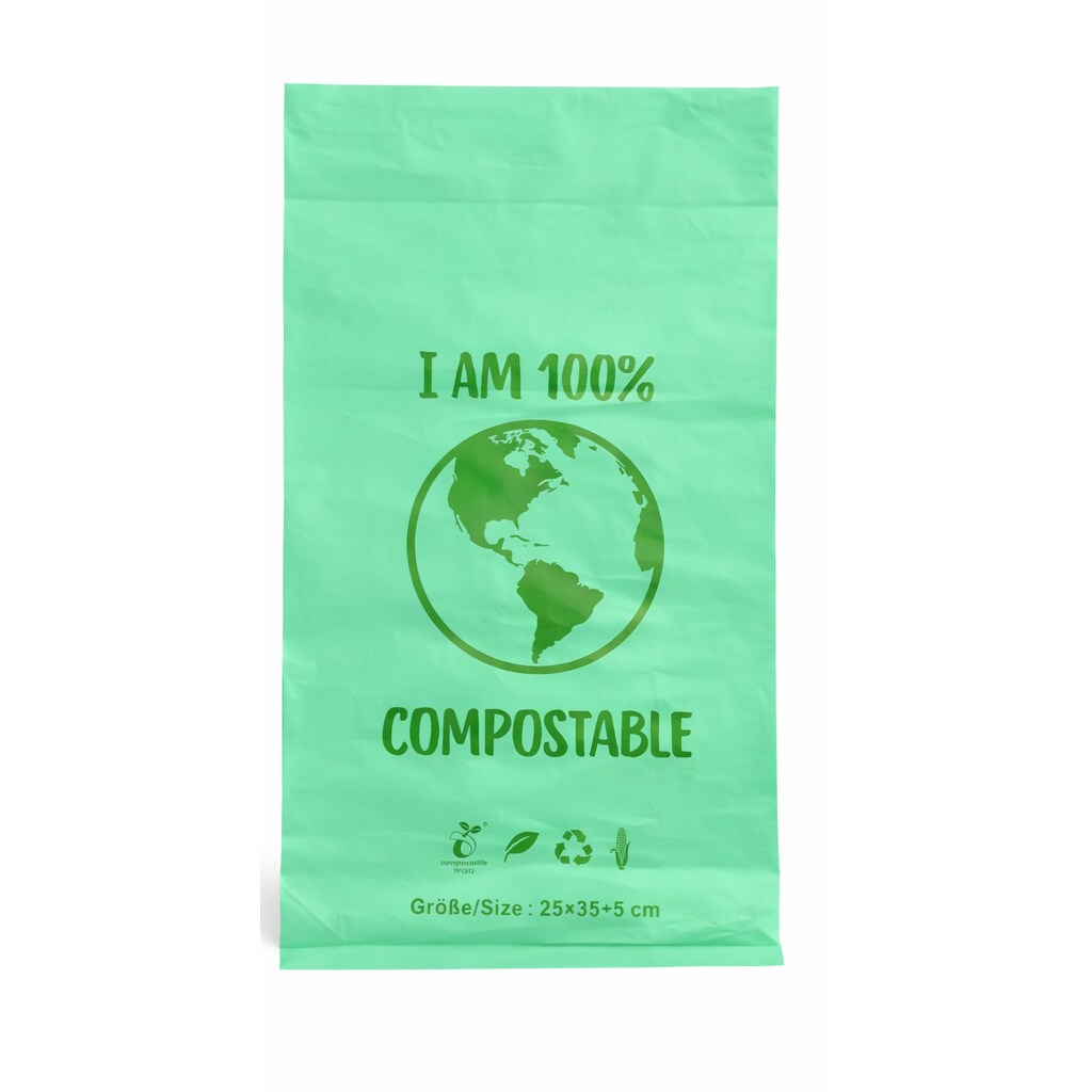 RyanPack Kompostierbare Bio Versandbeutel aus Maisstärke 30x40+5 cm 70 µm grün – 600 Stück