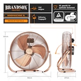 thumbnail of Brandson Windmaschine Retro-Ventilator 200 W, großer Rotor 53,5 cm, neigbar, GS geprüft, für Wohnzimmer oder Büro