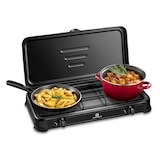 thumbnail of Cocina de gas portátil 2 fuegos 2600W Negra KEMPER tapa de encimera