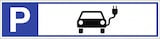 thumbnail of Dreifke® Schild, Parkplatzreservierer Symbol Elektrofahrzeug, Alu, 460x110 mm