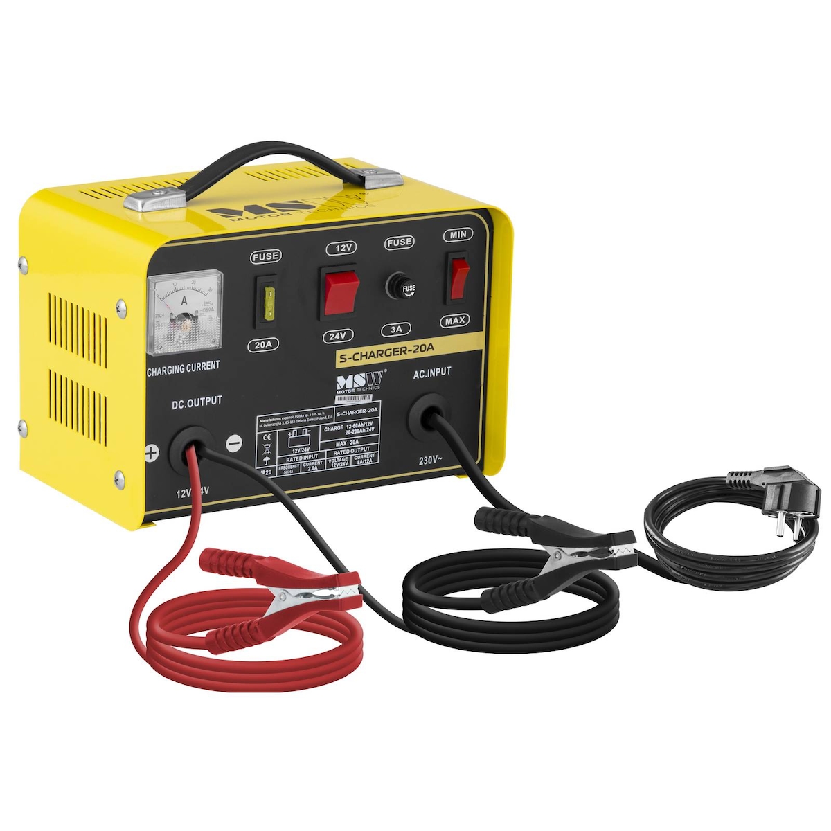 MSW Autobatterie-Ladegerät - 12/24 V - 8/12 A