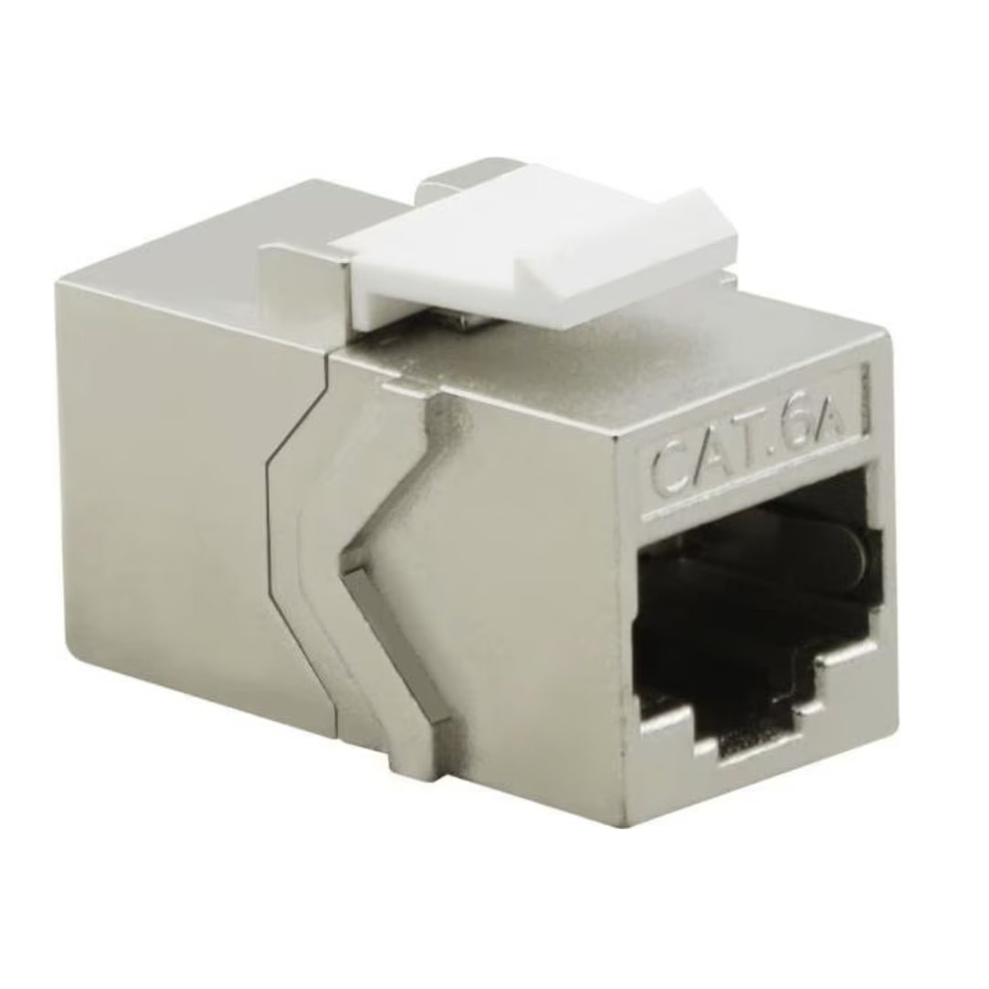 Helos Keystone-Modul Cat 6A, STP RJ45, 500 MHz, 2x RJ45 Buchse ,geschirmt