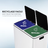 thumbnail of Kitchen Move Poubelle pédale tri sélectif MAJOR blanc 60L Acier inoxydable Blanc