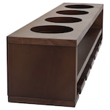 thumbnail of Wijnrek HWC-P21, glas/fleshouder Wandbarrek voor 4 flessen/6 glazen hout FSC®-gecertificeerd 12x48x12cm ~ bruin