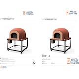 thumbnail of MF - Holzbackofen für den Außenbereich Modell STROMBOLI (Bordeaux - 100 x 100 x 157 cm) – Isoliert mit Kork und 3 Keramikmatten