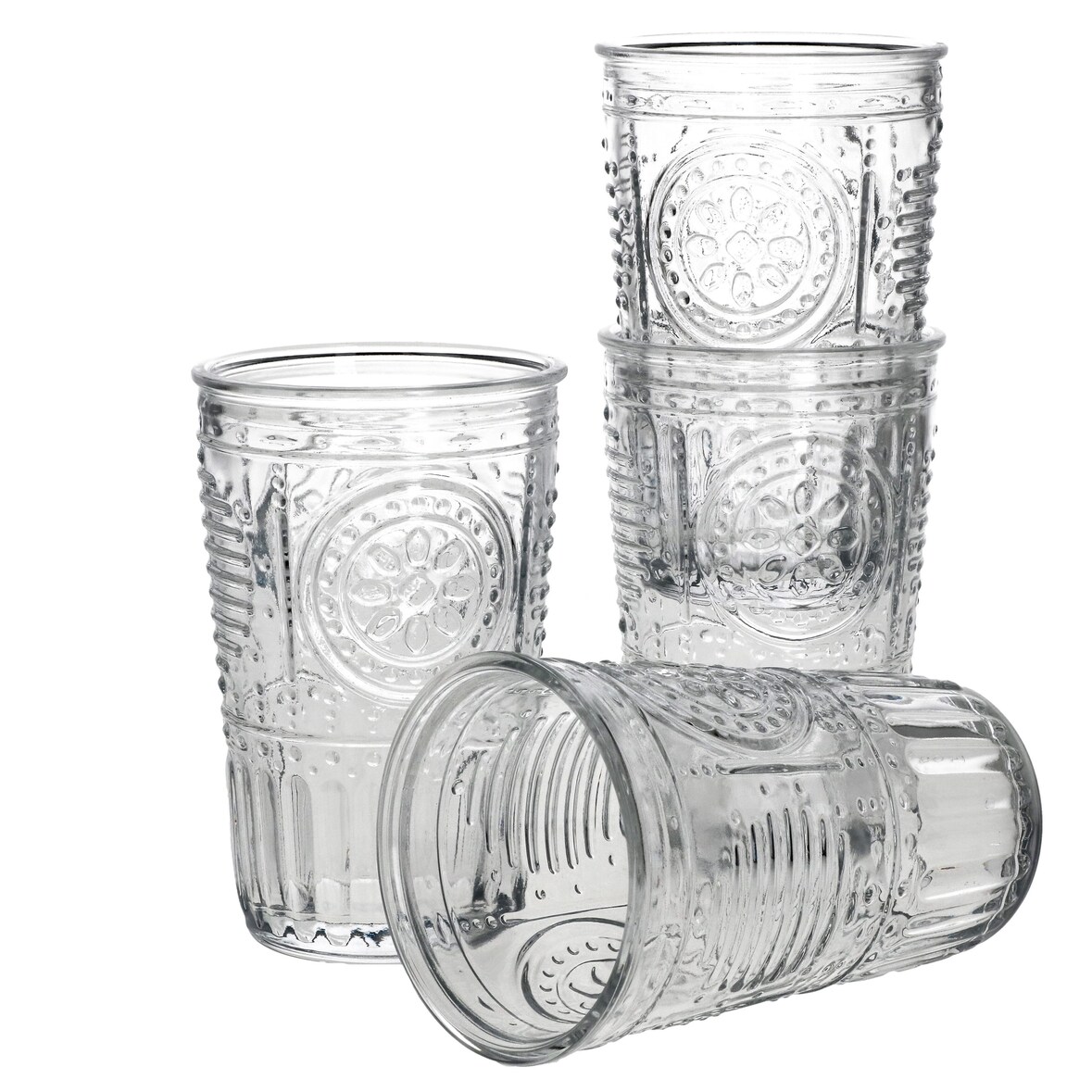 4er Set Romantic Longdrink-Glas klar 340ml
