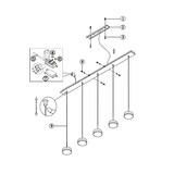 thumbnail of Fabas Luce Dunk 5-flammige Pendelleuchte - 40 W dimmbare LED - Lineares Design aus gebürstetem Aluminium