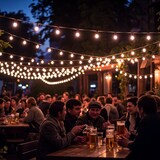 thumbnail of Illu- Party Garten Außenlichterkette 40m 40x E27 kaltweiße Kugellampen
