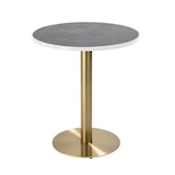 thumbnail of Table à manger ronde 60 cm plateau marbre noir/argent et pied doré