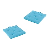 thumbnail of Pack 2 cojines para sillas de jardín color turquesa, Tamaño 42x42x5 cm, Repelente al agua,