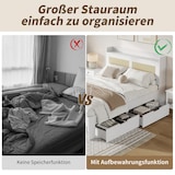 thumbnail of Stauraumbett 140x200 cm aus MDF mit Rattan-Dekor – funktionelles Design für ein stilvolles Schlafzimmer Weiß