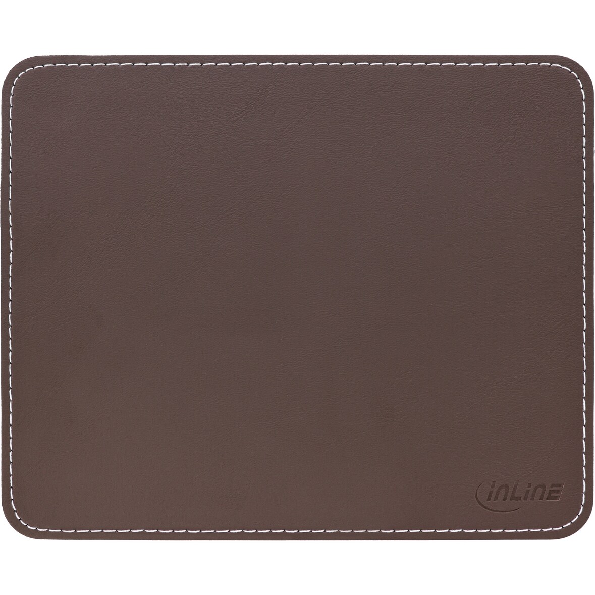 InLine® Maus-Pad Premium Kunstleder, 255x220x3mm, braun