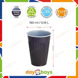 thumbnail of DayBays 2000 Stk. Thermobecher Einweg 180ml Ø70mm braun-weiß Automatenbecher aus PS Automatengängig