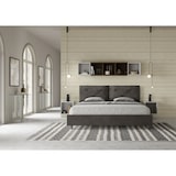 thumbnail of Cama matrimonial con almacenaje acolchada 200x210 microfibra gris Appia Large