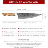 thumbnail of Hezhen - Couteau de chef Damas - Série B30 Master