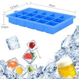 thumbnail of Intirilife 2x Eiswürfelformen in BLAU - 2er Set à 15 Fächer Eiswürfel Silikonformen mit Deckel - 18 x 13 x 2.5