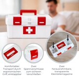 thumbnail of HMF Erste Hilfe Kasten zur Medikamenten Aufbewahrung, Medizinbox leer für Sportverein, Betrieb oder Zuhause, 37 x 20 x 18,5 cm, Weiß-Rot