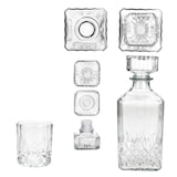 thumbnail of 5tlg Set Whilly Whiskykaraffe 720ml + 4 Tumbler 300ml Dekanter Deckel Glasschliff