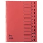 thumbnail of Bene Ordnungsmappe Trend DIN A4 Rot Hartpappe (RC) 12-teilig 24,4 x 31,2 cm