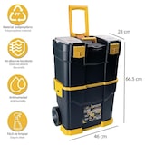 thumbnail of Servante à Outils Mobile - 2 Compartiments Modulables Boite à Outils 2 Roues Charge 70 kg Trolley Art Plast